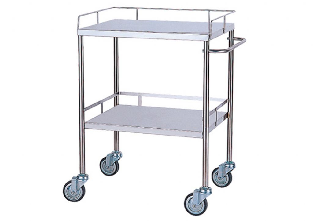 YH044 2-Deck Instrument Cart (Guardrail)