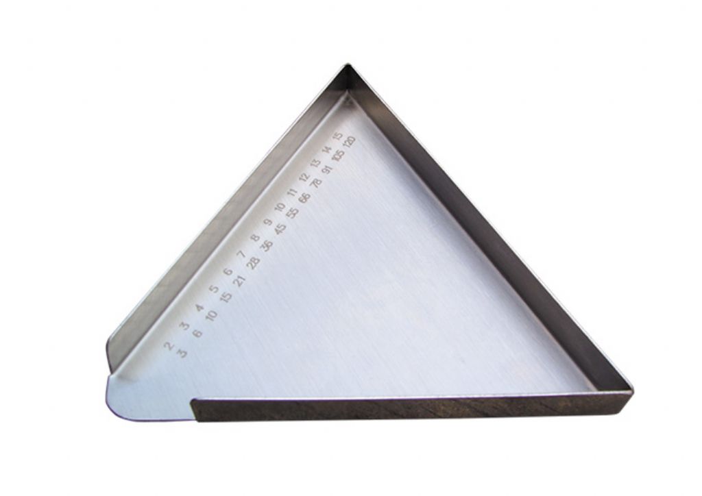 YH102-2  不鏽鋼三角型數藥盤（刻度）